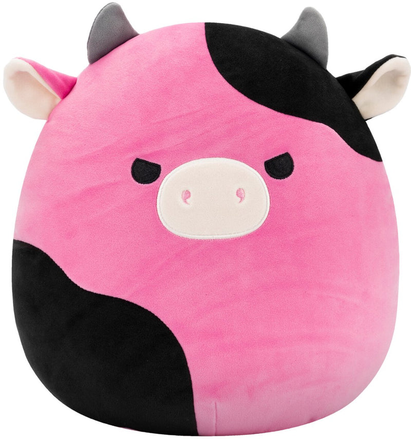 Peluche tenero Squishmallows - mucca nera e rosa, 30 cm