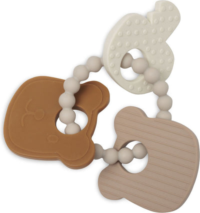 Jollein - anello da dentizione in silicone - anelli da dentizione per bambini - 15x11x1 cm - orsacchiotto