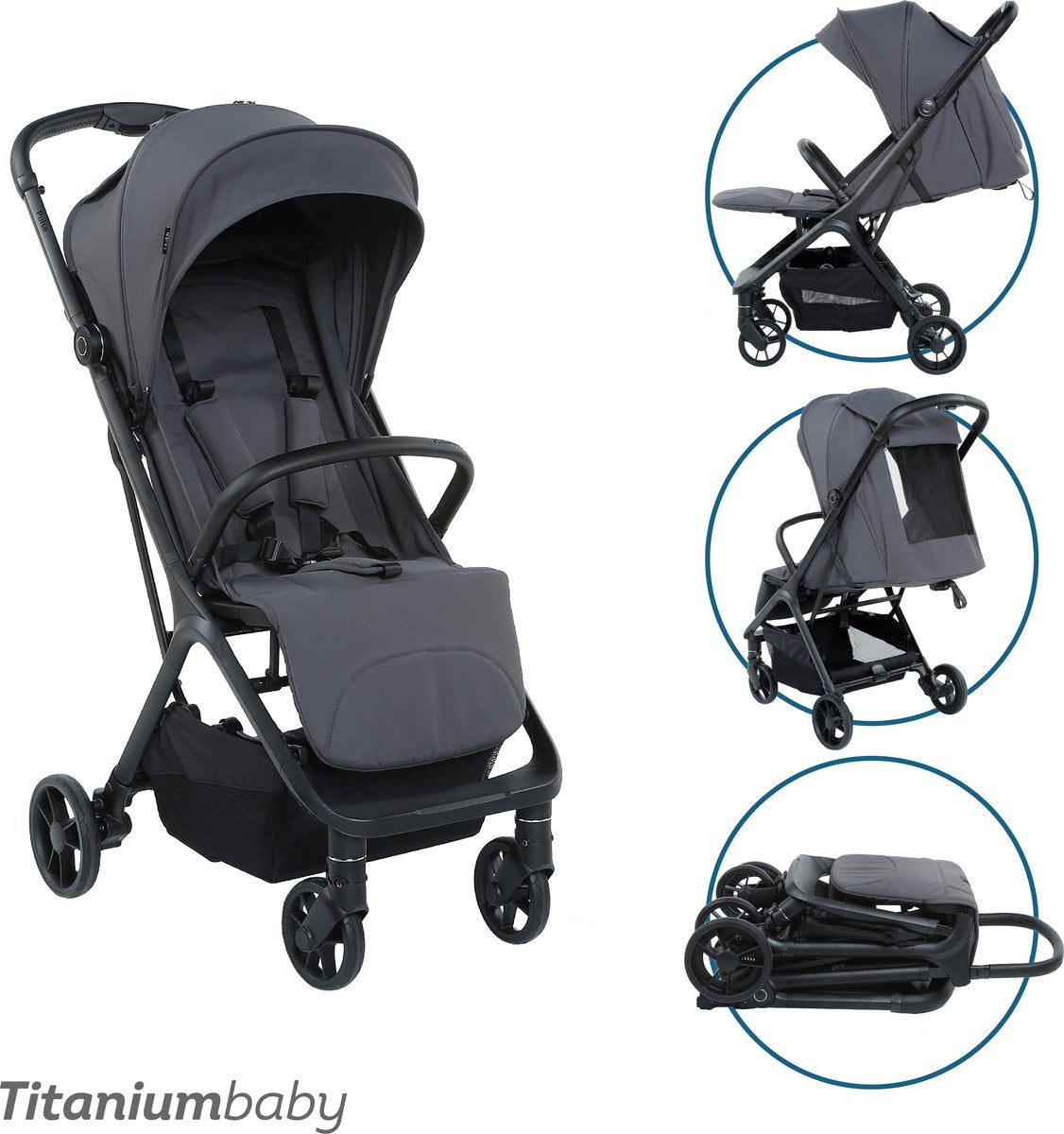 Titanium baby buggy titanio impulso grafite grigio