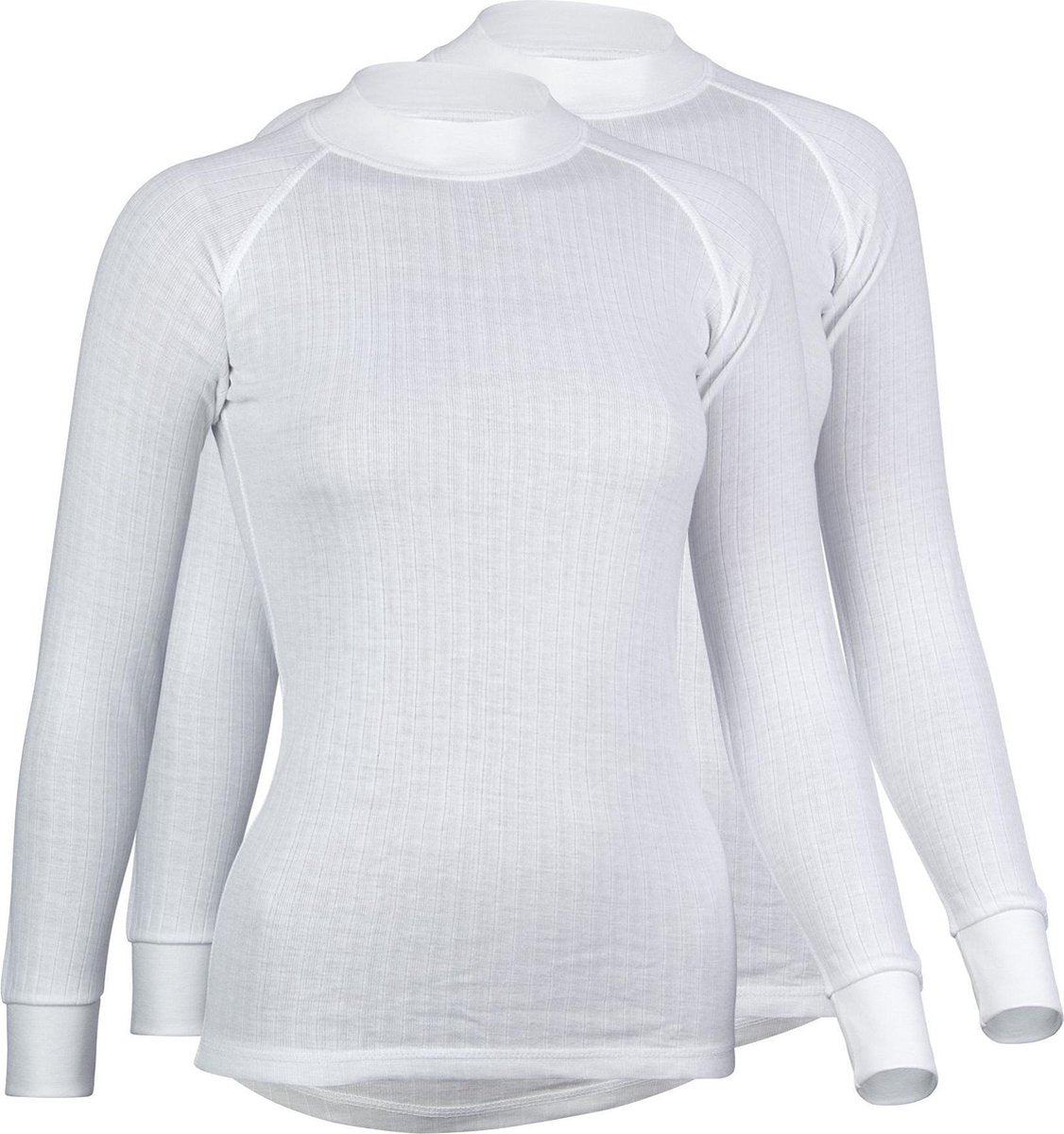Avento thermoshirt lange mouw vrouwen - 2-pack - wit - maat 42