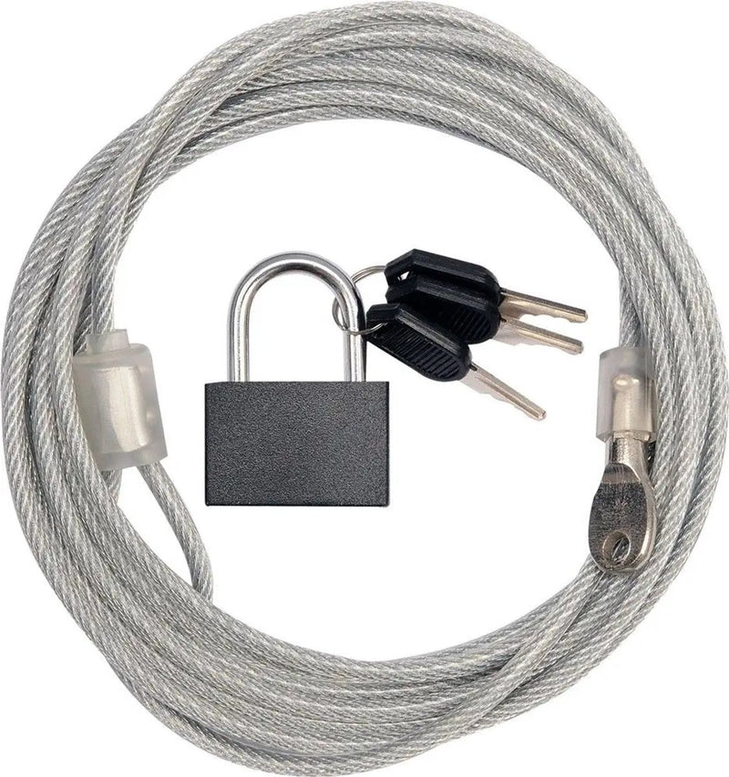 Serie Vorel - cavo di sicurezza in acciaio con lucchetto - 3 m - protezione in PVC - resistente al freddo