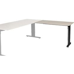 Mesa extensible Schaffenburg lin-pla126-lerz-m25 120x60x65-85cm roble lindberg, negro