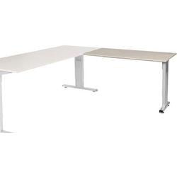 Aanbouwtafel schaffenburg lin-pla126-roba-m25 120x60x65-85cm robson eik, zilver