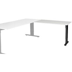 Mesa extensible Schaffenburg lin-pla126-wirz-m25 120x60x65-85cm blanco, negro