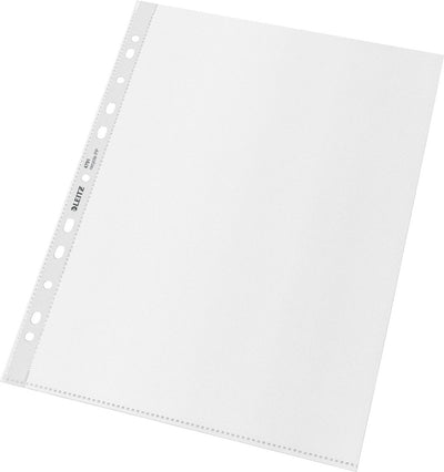Leitz 100x buste riciclate A4 - buste con inserti da 100 micron - 90% plastica riciclata pre-consumo - trasparente