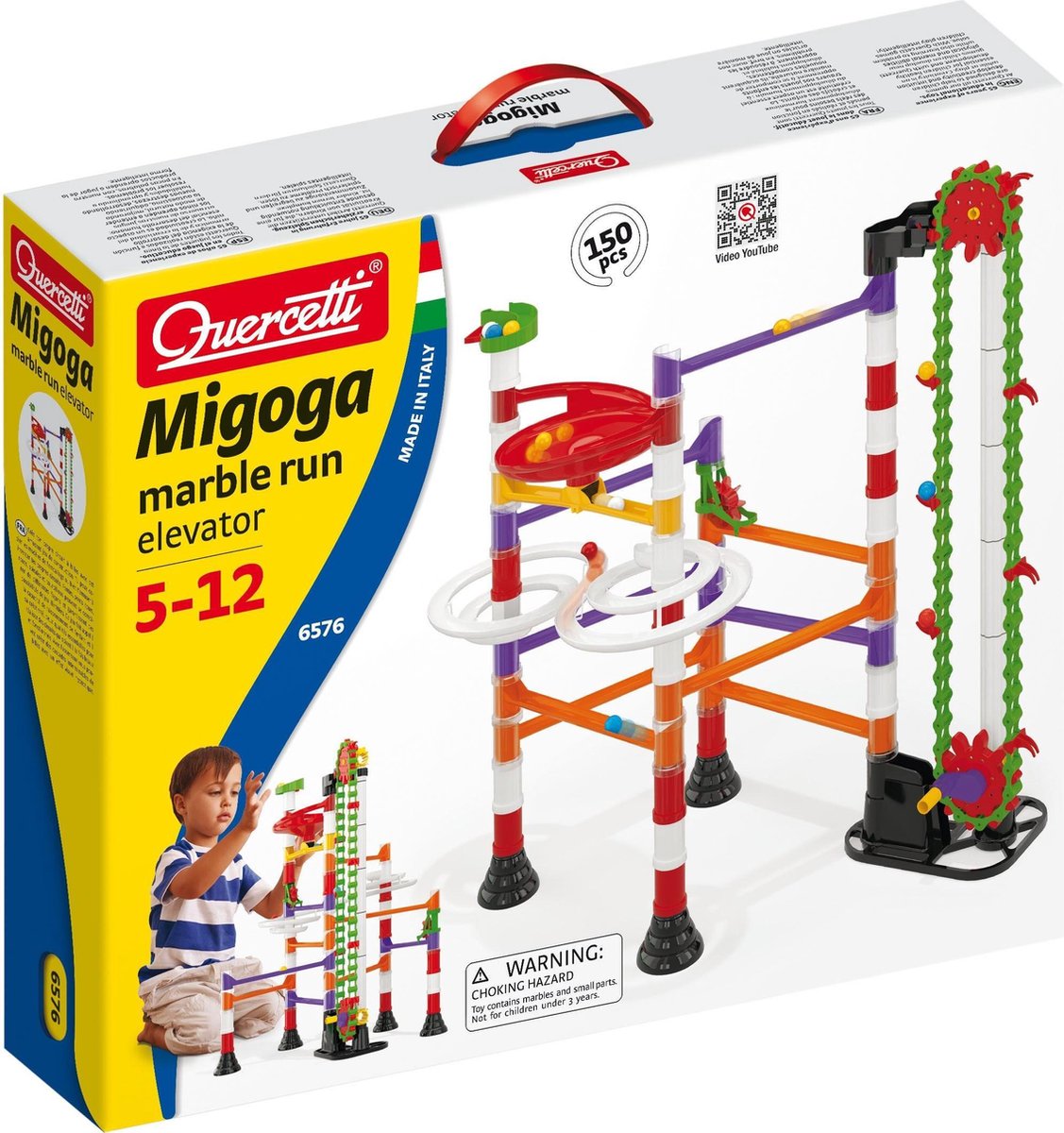 Quercetti migoga knikkerbaan met lift - 150-delig