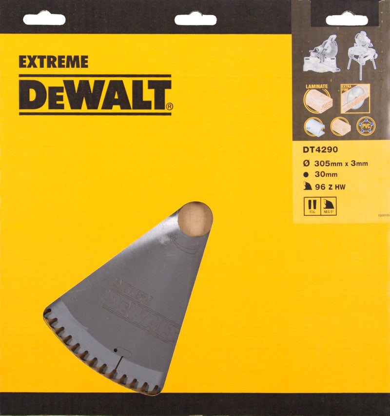 Hoja de sierra circular Dewalt para laminado | extremo | ø 305mm agujero eje 30mm 96t - dt4290-qz