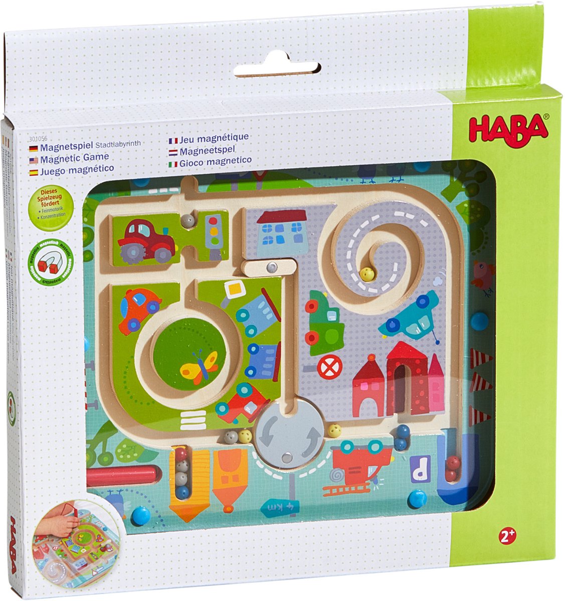 Haba magneetspel peuterspeelgoed stadslabyrint