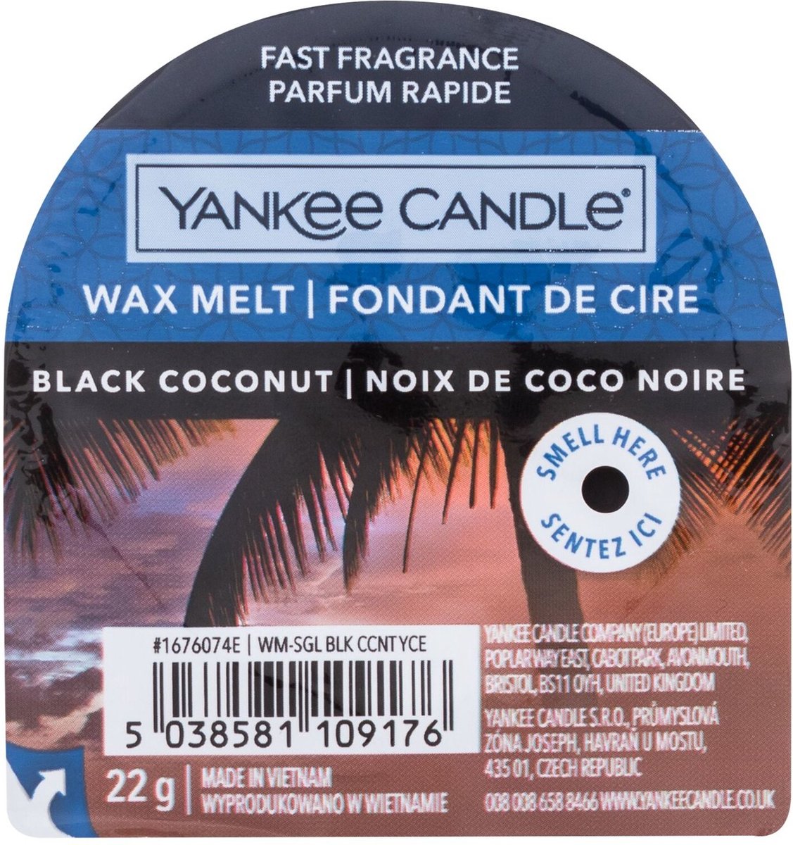 Vela Yankee coco negro - cera para derretir