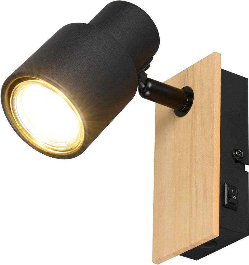 Rl vivi la tua realtà luminosa pierre - spot - nero opaco - escl. 1x gu10 3 w - montaggio a parete e soffitto - predisposto per montaggio fisso o con tassello - casalum