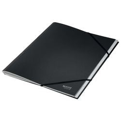Carpeta clasificadora de reciclaje Leitz a4 co2 neutro negro 6 compartimentos 430 gramos 100% reciclado