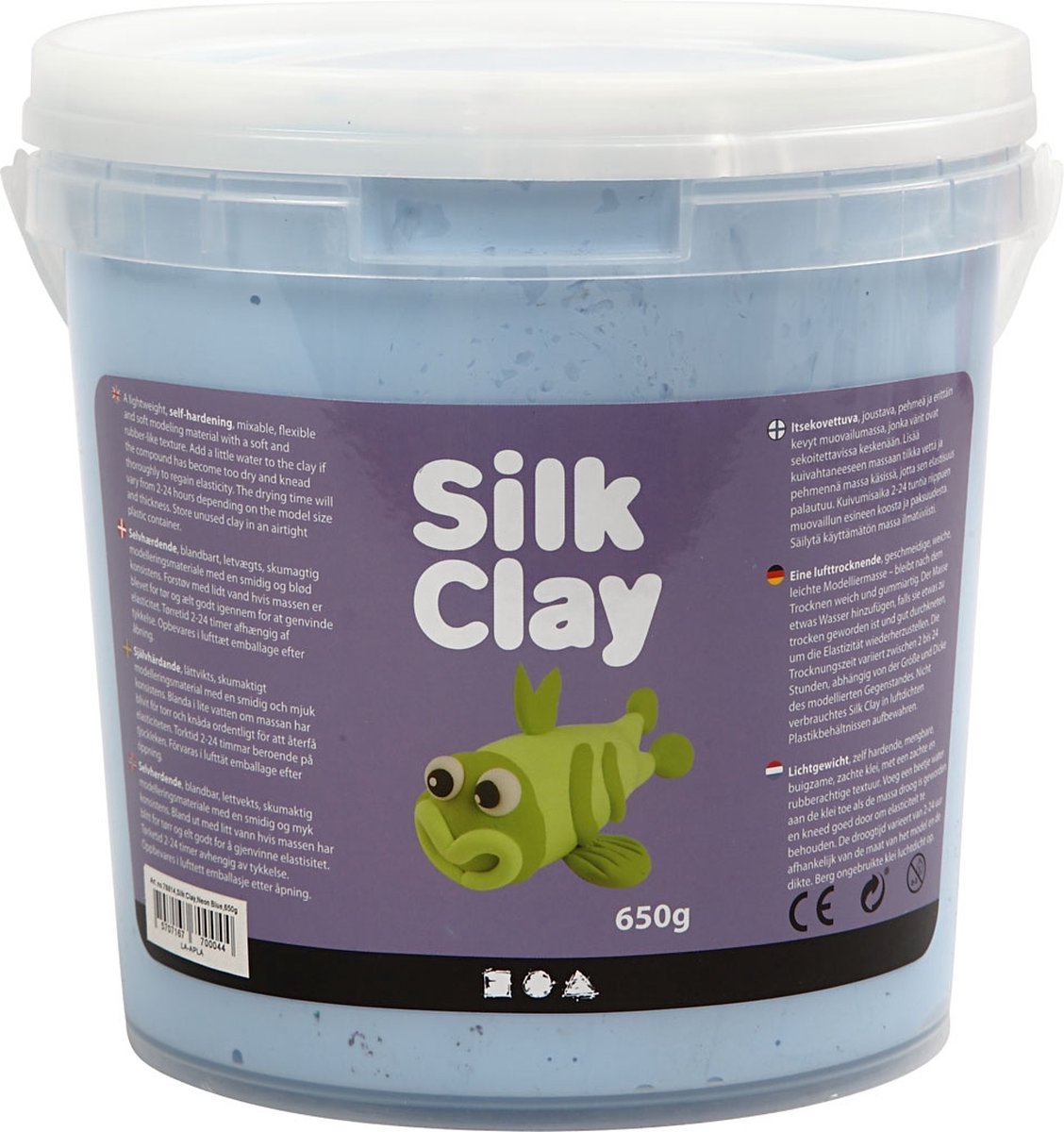 Silk clay ®, azul neón, 650 gr 1 cubo