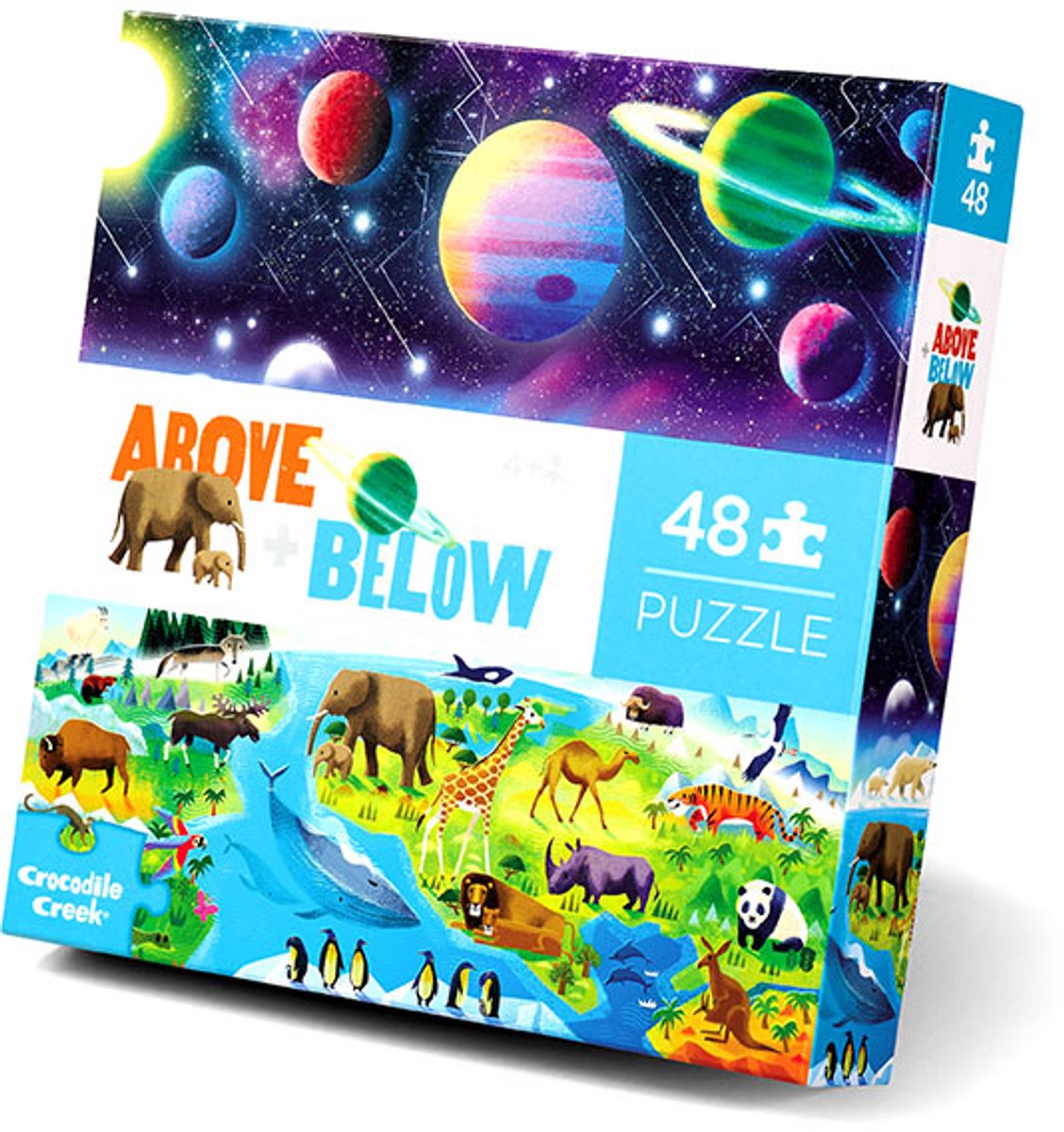 Torrente dei coccodrilli | Puzzle sopra + sotto, 48 pezzi - la terra e lo spazio