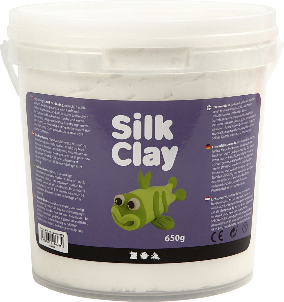 Clay di seta - bianco, 650gr.