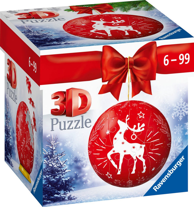 Ravensburger Palla di Natale Renna - Puzzle 3D - Puzzleball - 54 pezzi
