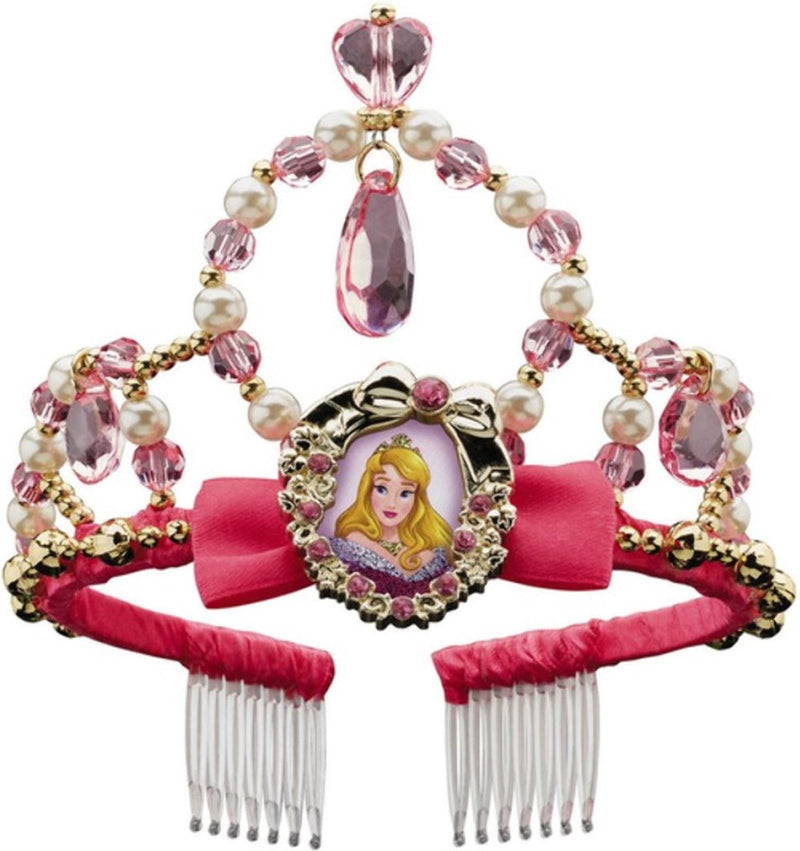 Disfraz disney bella durmiente aurora tiara corona infantil - rosa