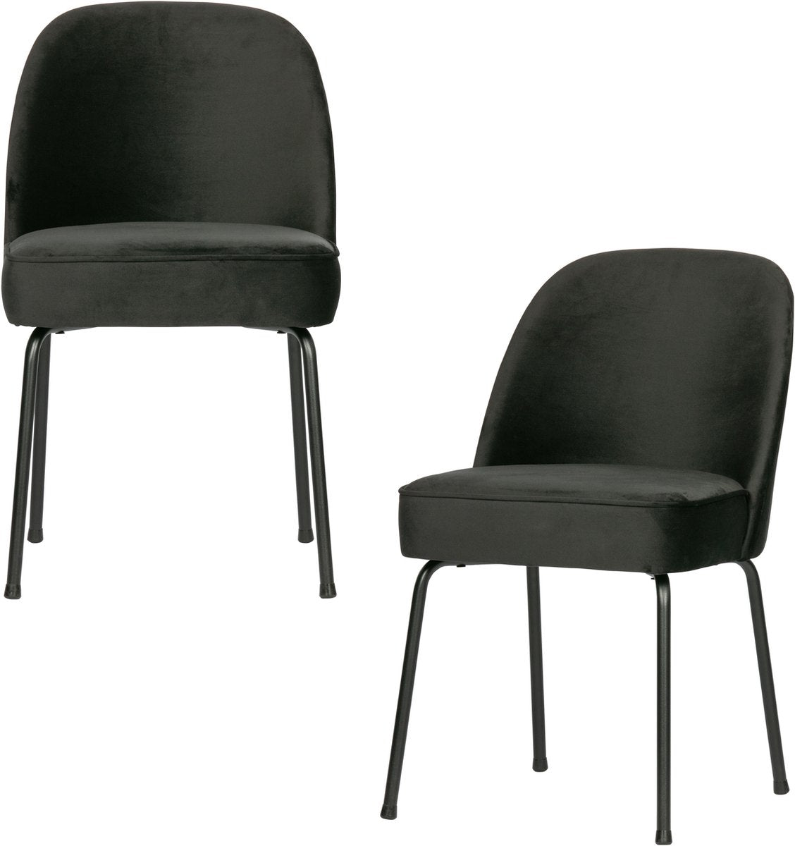 Sedie per sala da pranzo Wood Vogue - tessuto in velluto - nero - set di 2