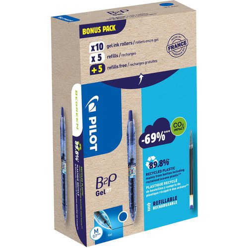 Bolígrafo gel piloto azul 0,7 mm