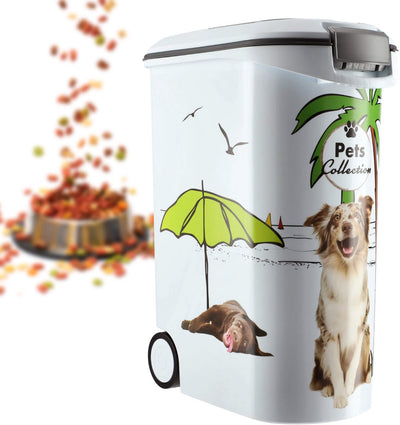 Contenitore per alimenti per cani Curver - 54l - 20kg - 28x50x61cm - bianco grigio