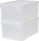 Cassetto impilabile Iris - cassetto portaoggetti - 11 l - plastica - bianco trasparente - set da 2