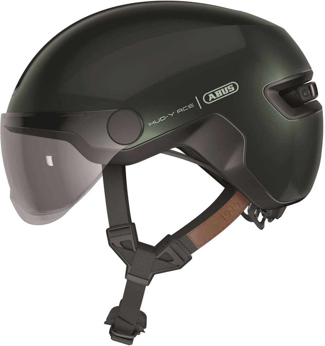 Abus fietshelm hud-y ace moss green l - 57-61 cm - groen - geschikt voor gebruik op elektrische fietsen - stadsfietsen - 460 g