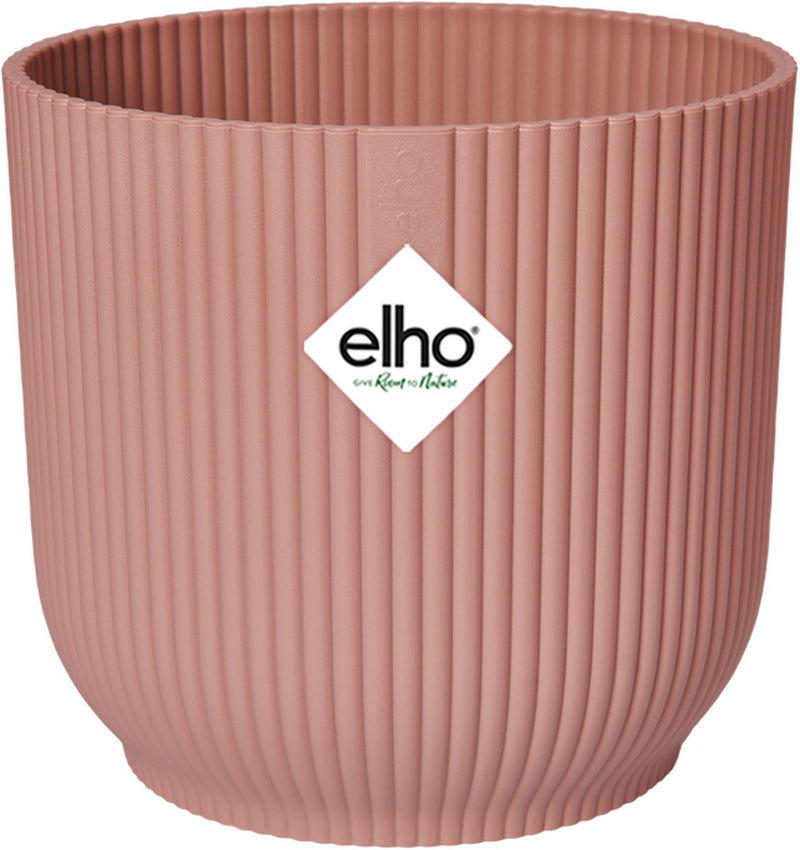 Elho vibes fold round 22 - macetero de interior - plástico 100% reciclado - ø 22,0 x h 20,2 cm - rosa delicado