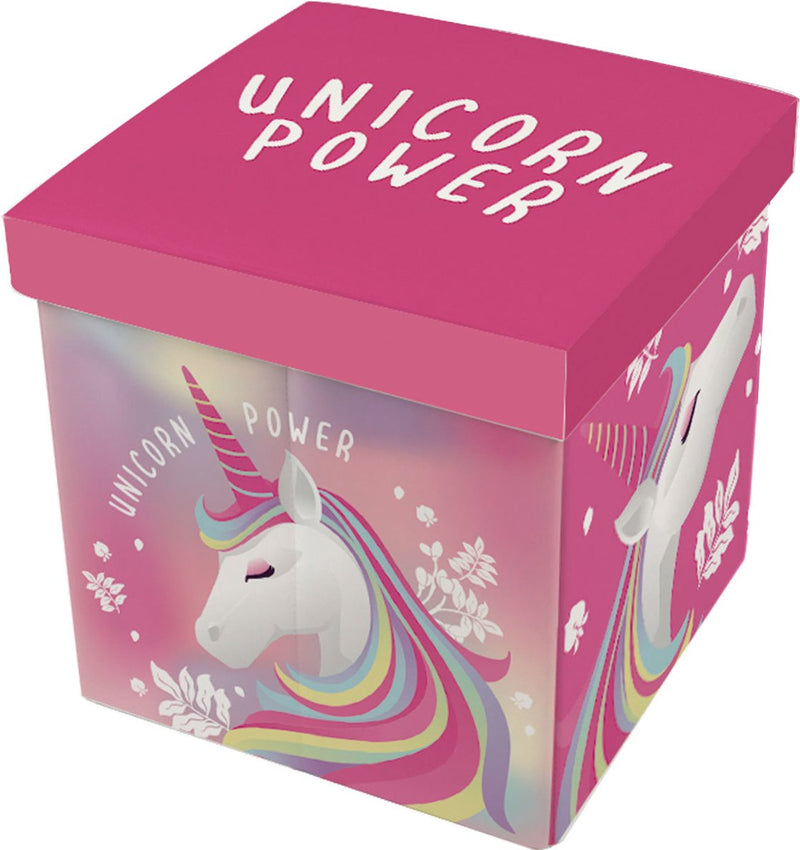 Scatola portaoggetti Zaska unicorno 27 litri 30 x 30 cm poliestere rosa