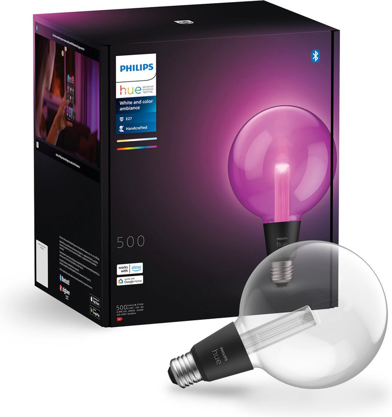 Lampada globo Philips hue lightguide g125 - luce bianca e colorata - e27
