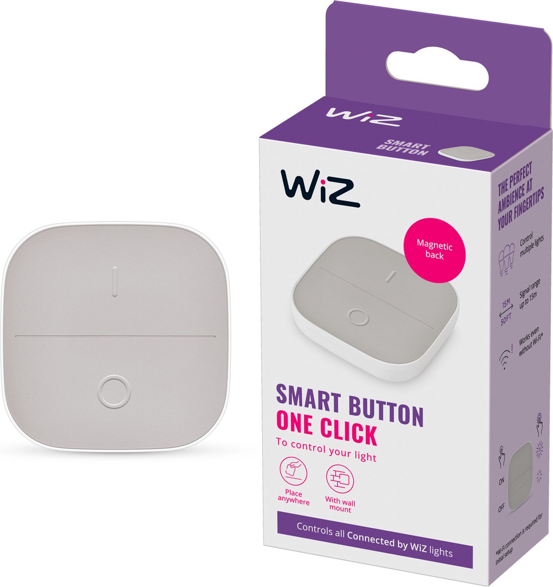 Wiz portable button - easily control your smart lighting without an app - battery powered - portable