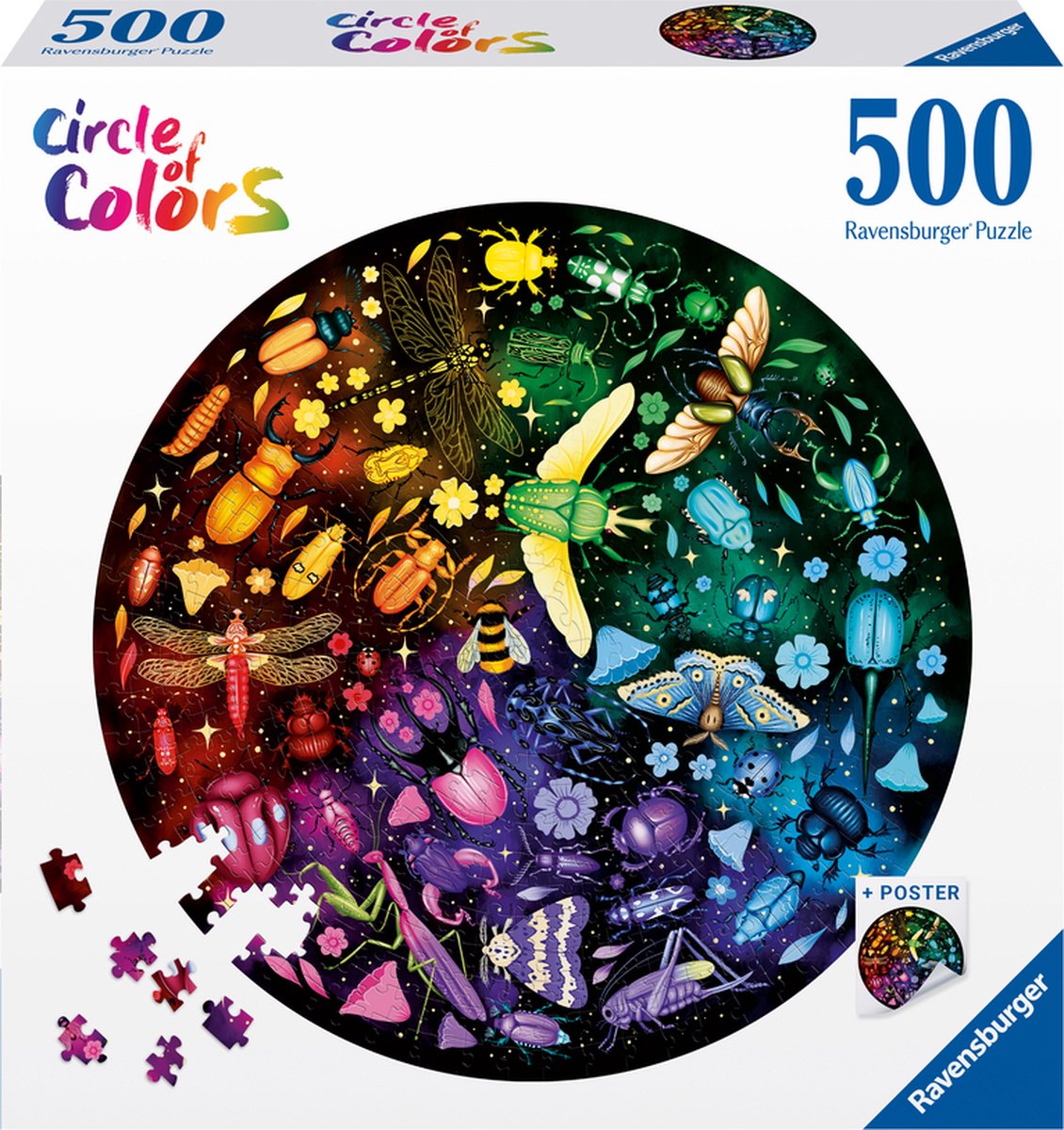 Ravensburger Jigsaw Puzzle Circle of Colors Insects, 500º.