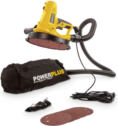 Lijadora eléctrica de largo alcance powerplus powx0478 - lijadora pared-techo 1220w - lija ø225mm - 2300min-1 - con 8 acc.