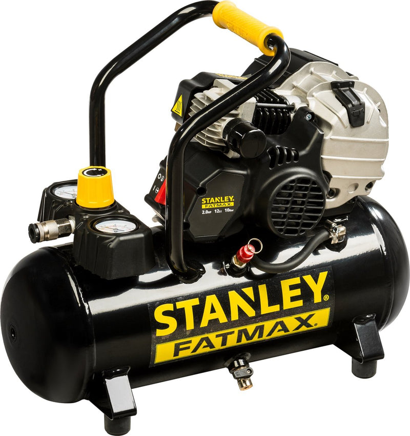 Stanley - compressore professionale - con lubrificazione - orizzontale - 12 l 2 hp 10 bar