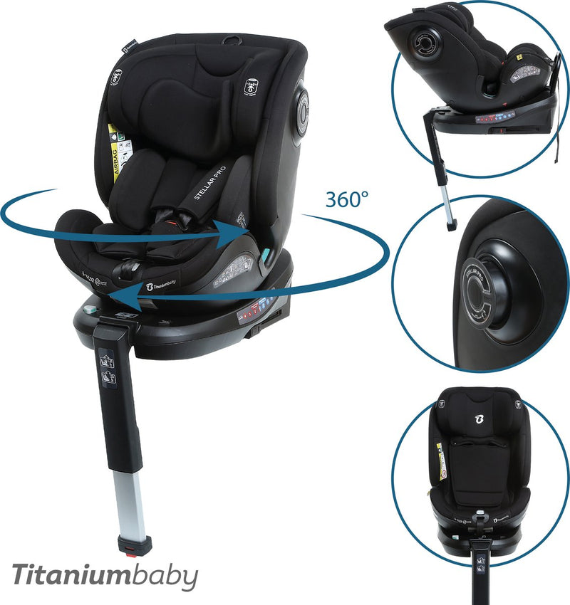 Titanium baby Titanium baby stellar pro i-size girevole a 360 gradi nero