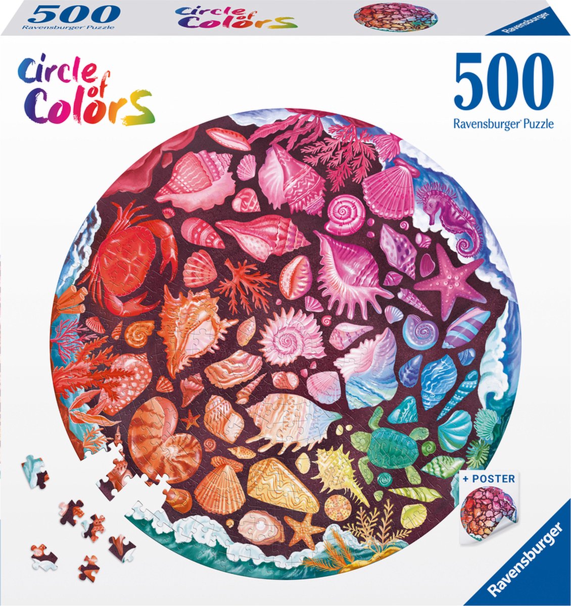 Ravensburger jigsaw puzzle circle or color shells, 500st.