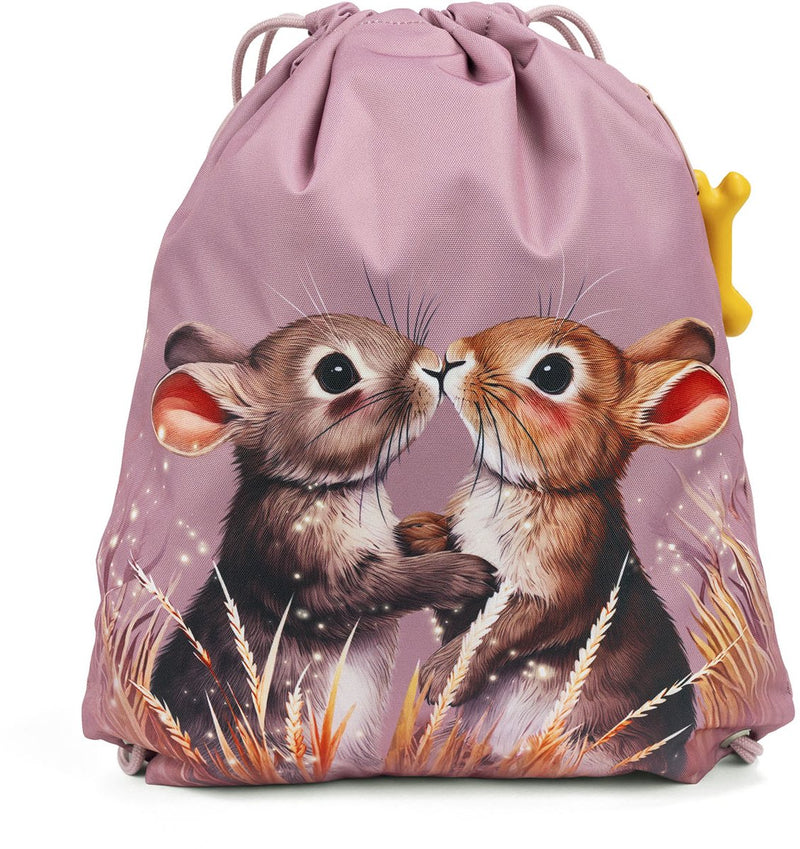 Sassi e ossa nocciola 4.0 - borsa da palestra - borsa da nuoto - materiale impermeabile - coniglietti del crepuscolo - lilla