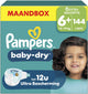 Pampers baby-dry maat 6+ - 144 luiers - 14kg-19kg