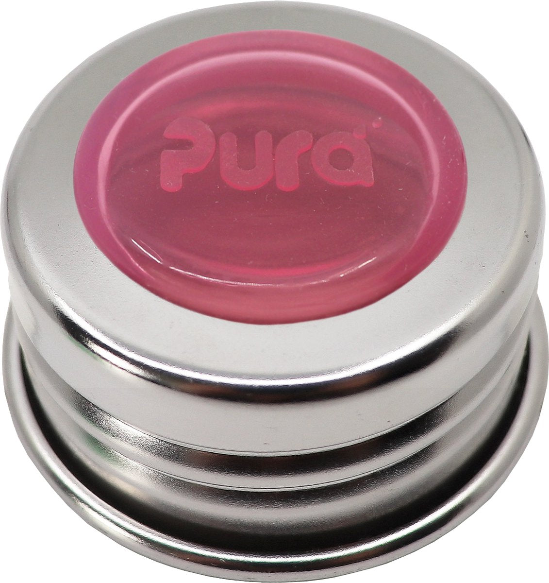 Tappo universale Pura - anello in acciaio inox con disco di chiusura in silicone rosa