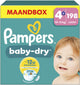 Pampers baby-dry maat 4 - extra absorptie - 198 luiers - 10kg-15kg