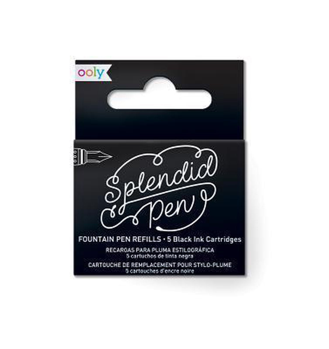 Ooly - recambios para pluma estilográfica - 5 piezas - negro