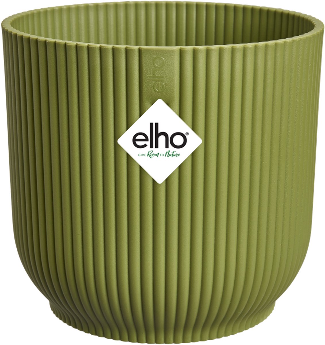 Elho vibes fold round mini 11 - macetero de interior - 100% plástico reciclado - ø 11,1 x h 10,5 cm - verde helecho