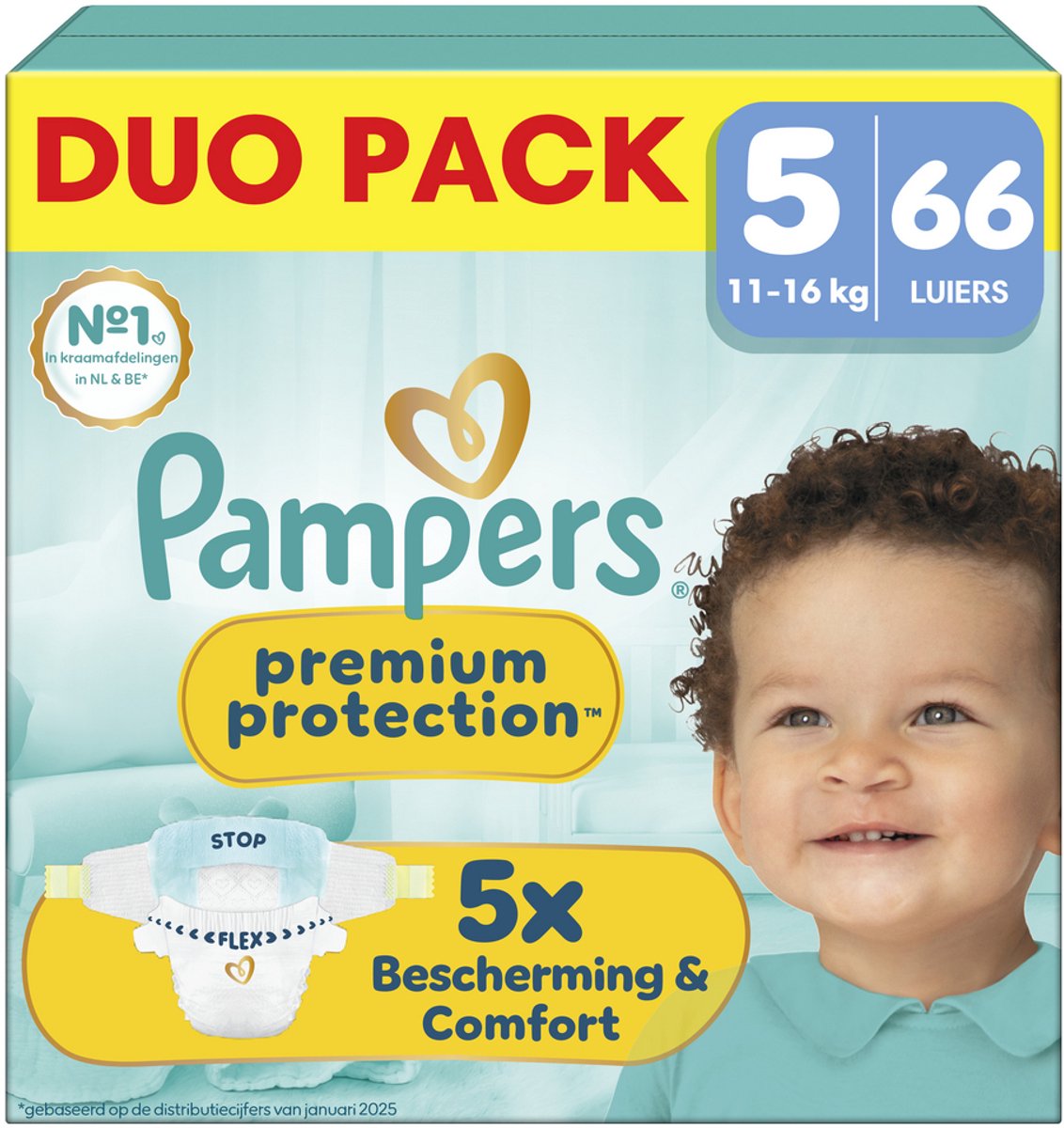 Pampers premium protection maat 5 - 66 luiers - 11kg-16kg