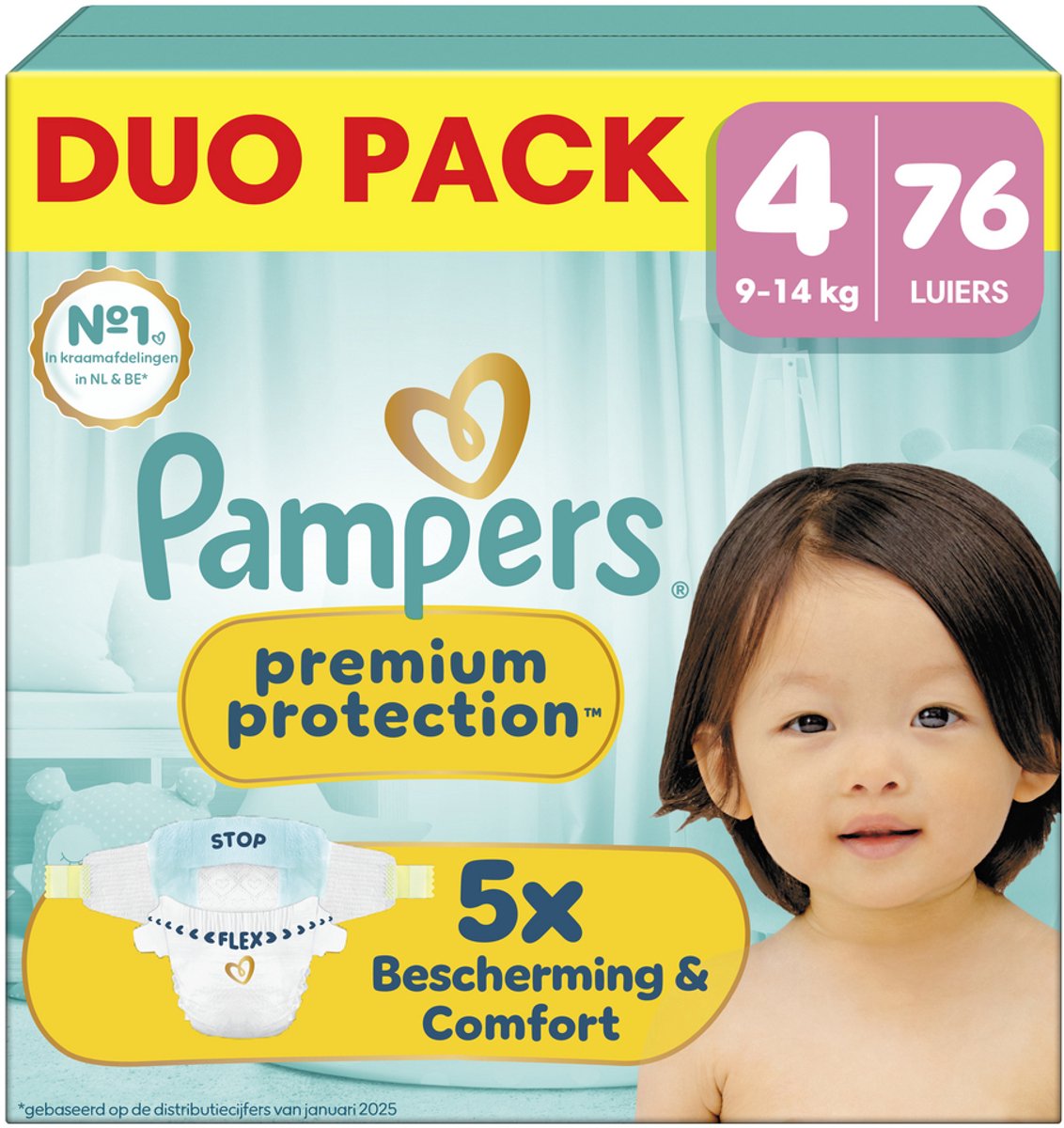Pampers protección premium talla 4 - 76 pañales - 9kg-14kg