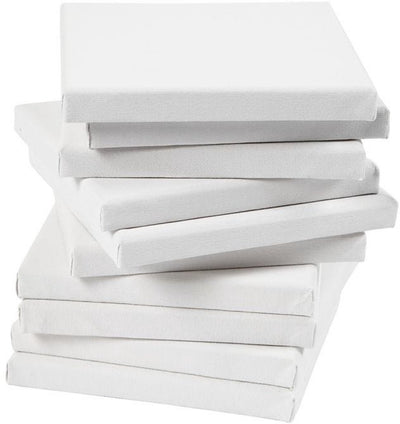 Creativ company lienzo tensado, d: 1,6 cm, medidas 20x20 cm, 280 gr, blanco, 80 piezas 1 caja
