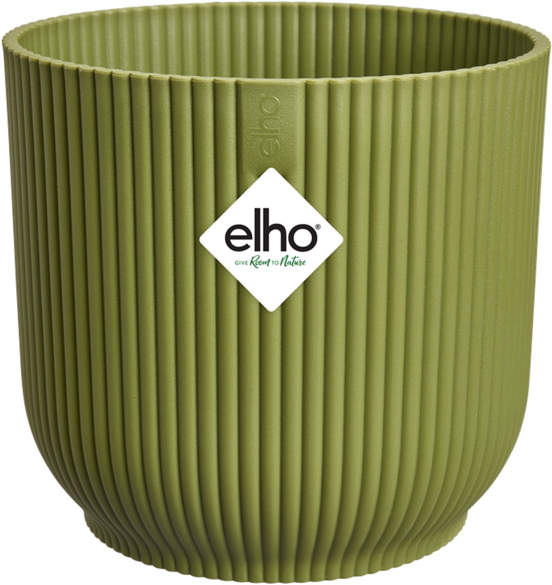 Elho vibes fold round 14 - macetero de interior - 100% plástico reciclado - ø 14,1 x h 12,9 cm - verde helecho
