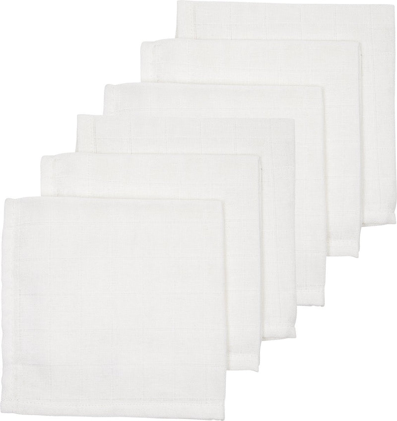 Salviette viso Meyco Baby Uni - confezione da 6 - idrofile - bianco - 30x30 cm