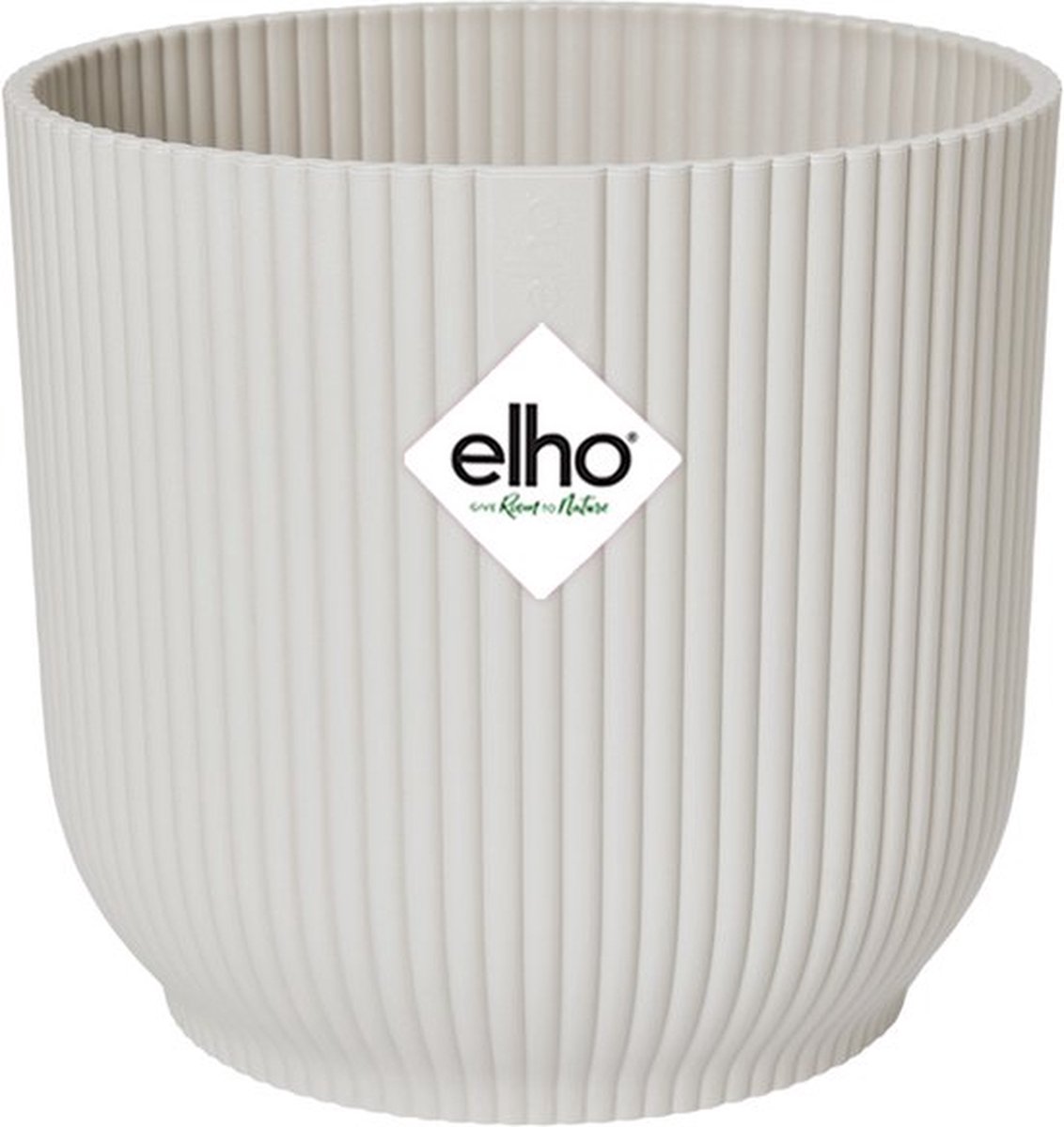 Elho vibes fold round 14 - macetero de interior - 100% plástico reciclado - ø 14,1 x h 12,9 cm - blanco seda