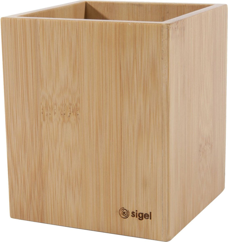 Astuccio portapenne Sigel - eyestyle - 9,2 x 9,2 x 10,6 cm - bambù - si-sa204