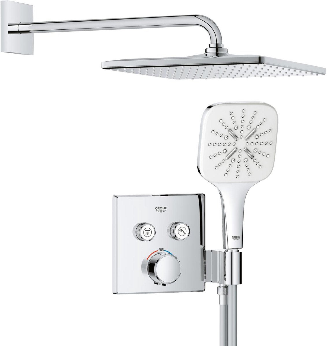 Doccia incasso Grohe Precision smartcontrol - risparmio idrico - pannello comandi quadrato - cromo