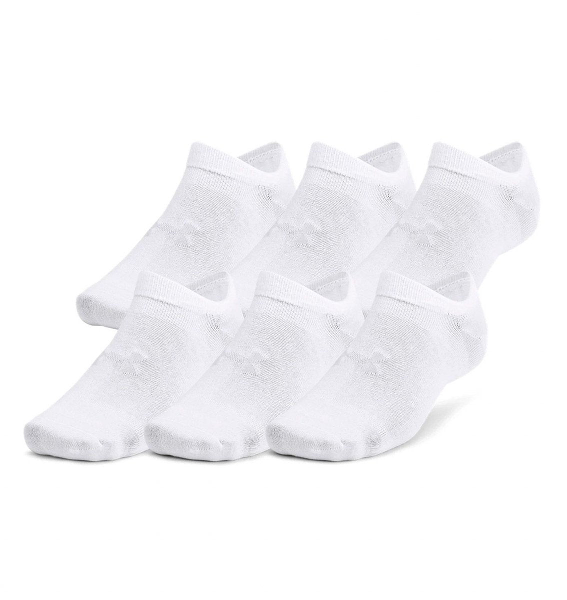 Under armour ua essential no show 6pk unisex sportsokken - wit - grijs