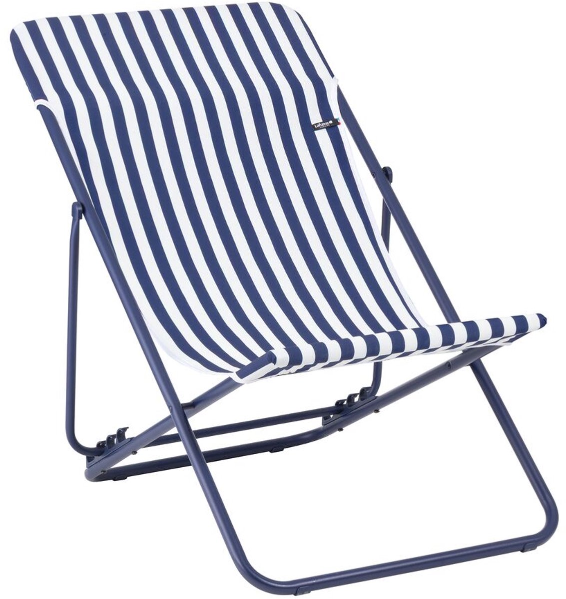 Lafuma maxi transat - silla de playa - plegable - ajustable - airlon - índigo (azul) a rayas